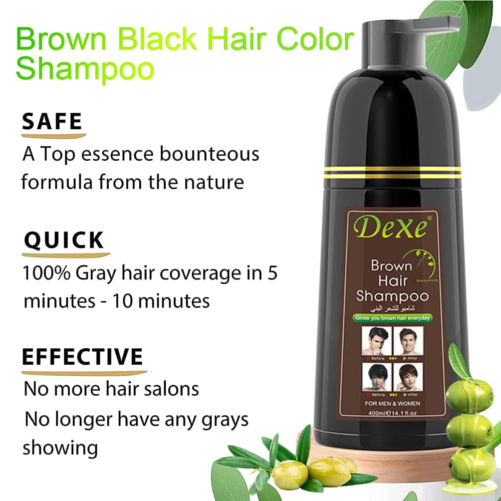 Instant Brown Hair Shampoo 14.1 fl oz (400 ml), gentle botanical
